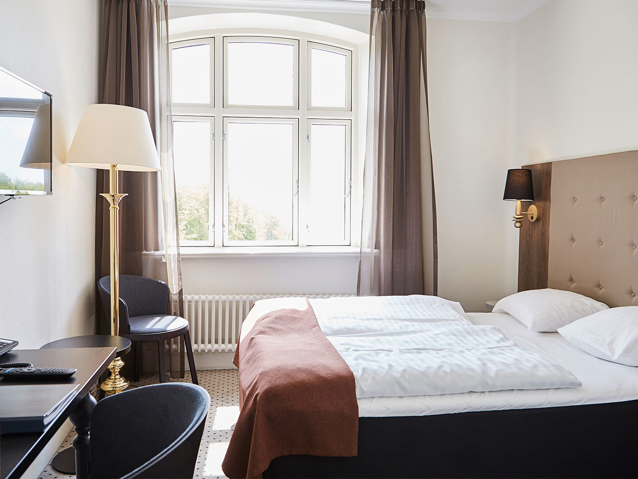 Et hyggeligt mindre dobbeltværelse på Hotel Vejlefjord